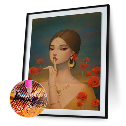 Girl - Full Round Drill Diamond Painting 40*60CM