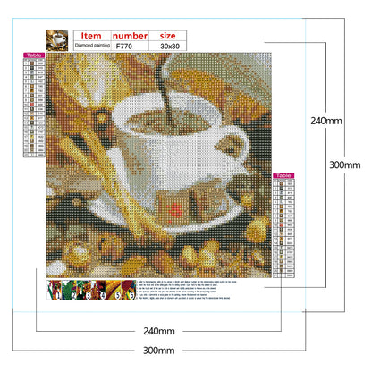 Hot Air Coffee Cup - Full Square Drill Diamond Painting 30*30CM