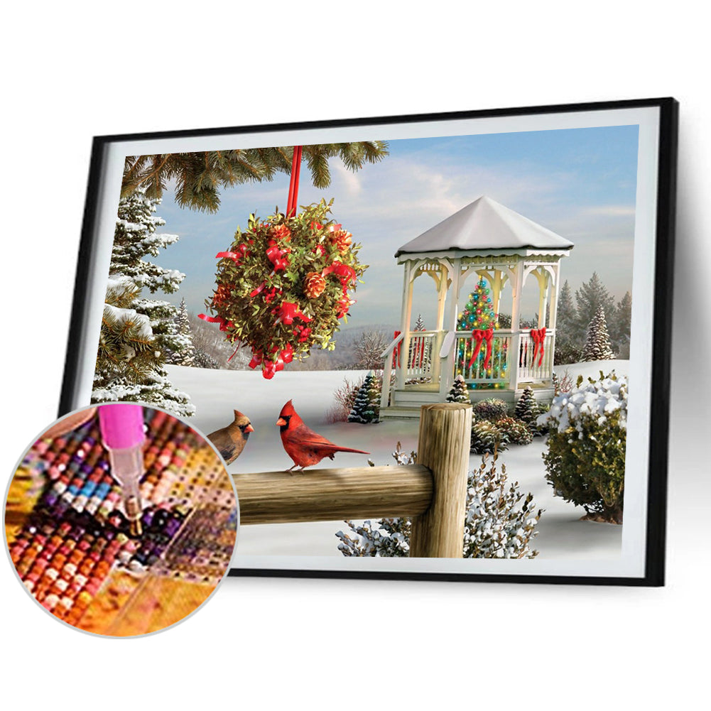 Christmas Snow Pavilion - Full Round Drill Diamond Painting 50*40CM