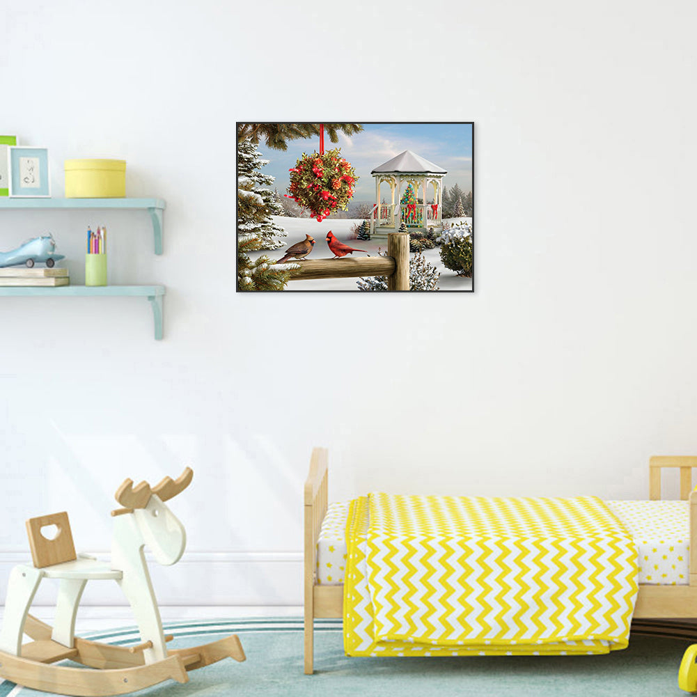 Christmas Snow Pavilion - Full Round Drill Diamond Painting 50*40CM