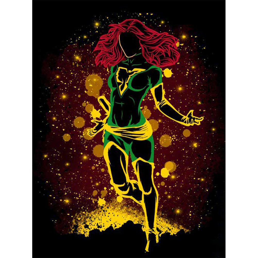 Phoenix Female Silhouette - Full Round Drill Diamond Painting 30*40CM