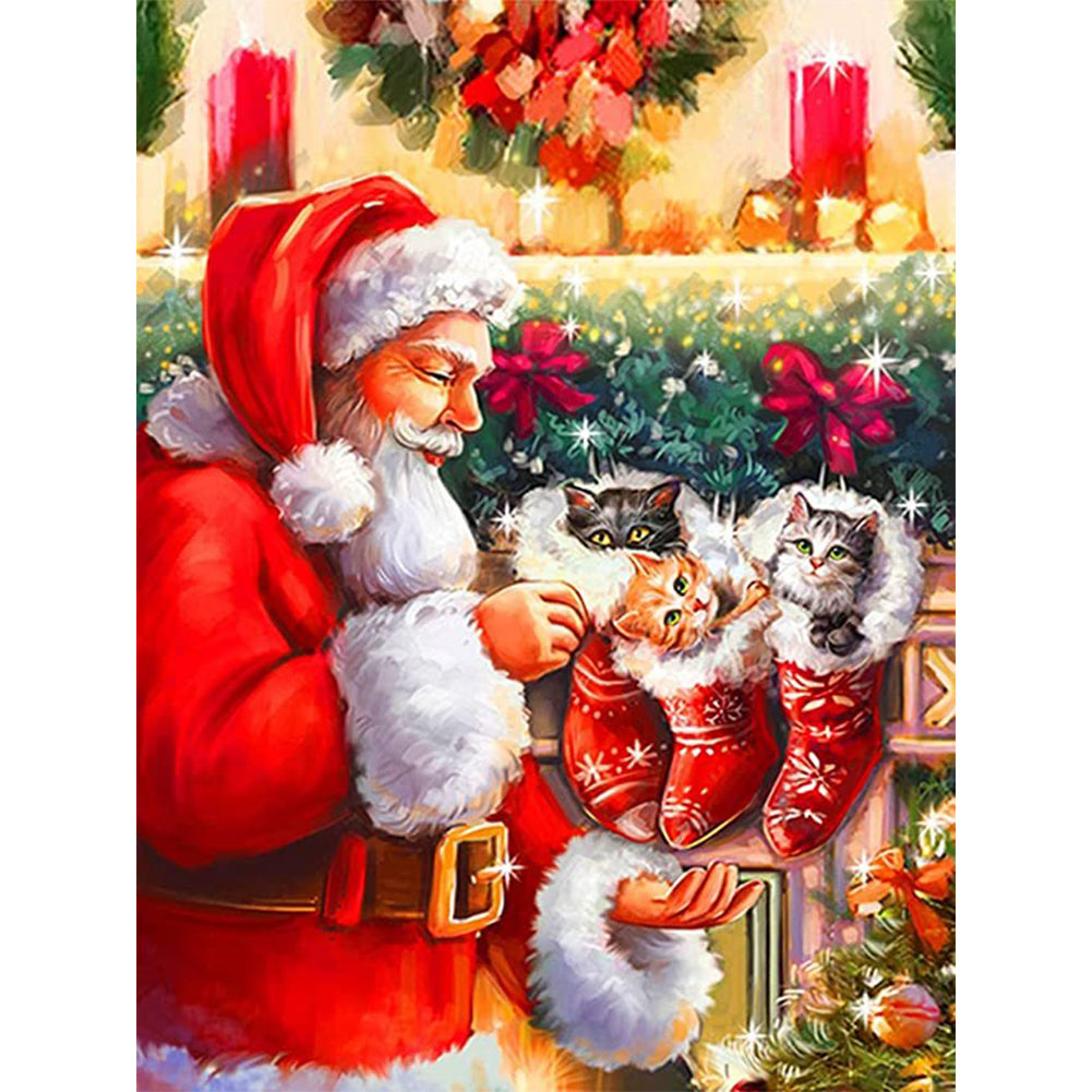 Santa Claus Delivering Gifts - Full Round Drill Diamond Painting 30*40CM