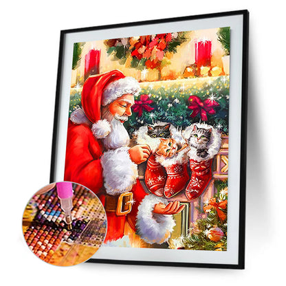 Santa Claus Delivering Gifts - Full Round Drill Diamond Painting 30*40CM