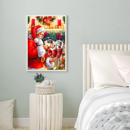 Santa Claus Delivering Gifts - Full Round Drill Diamond Painting 30*40CM