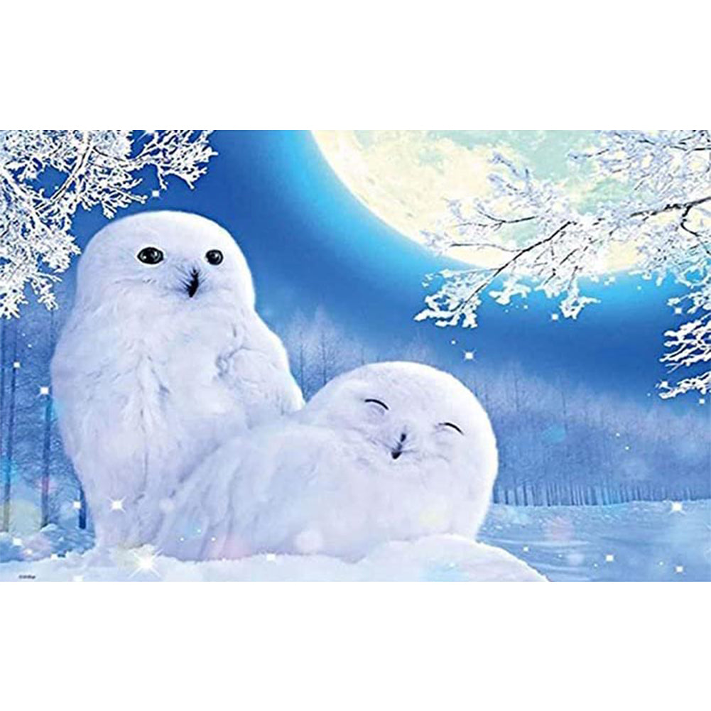 Snow Owl - Full Round Drill Diamond Painting 40*30CM