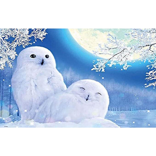 Snow Owl - Full Round Drill Diamond Painting 40*30CM