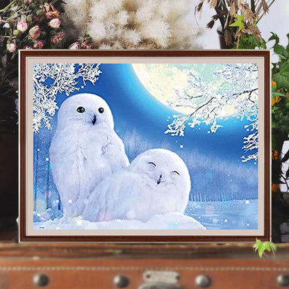 Snow Owl - Full Round Drill Diamond Painting 40*30CM