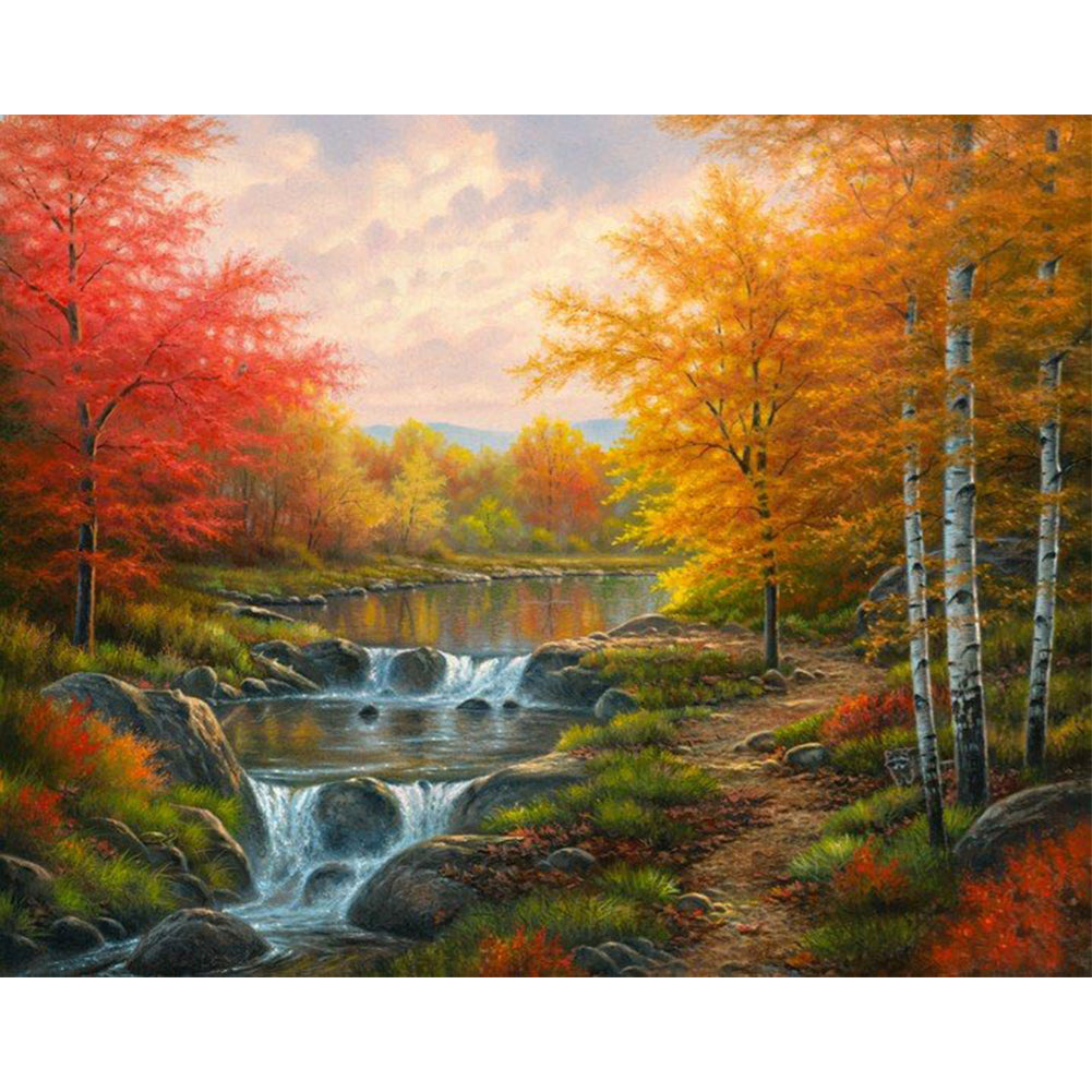 Maple River - Full Round Drill Diamond Painting 40*30CM