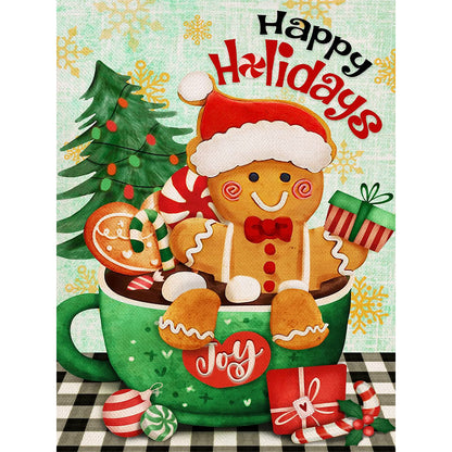 Christmas Gingerbread Man - Full Round Drill Diamond Painting 30*40CM