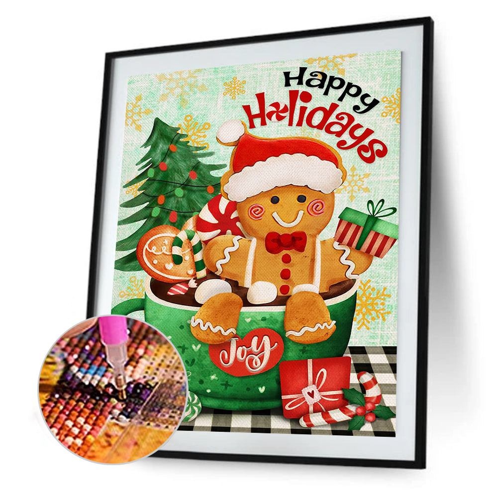 Christmas Gingerbread Man - Full Round Drill Diamond Painting 30*40CM