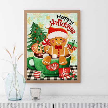 Christmas Gingerbread Man - Full Round Drill Diamond Painting 30*40CM