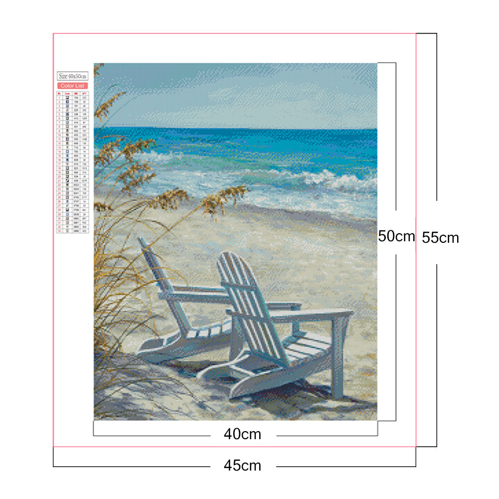 Beach Loungers - Full Square Drill Diamond Painting 40*50CM