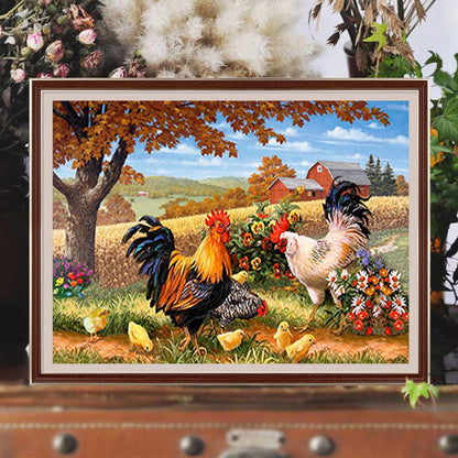 Chicken Farm - Full Round Drill Diamond Painting 50*40CM