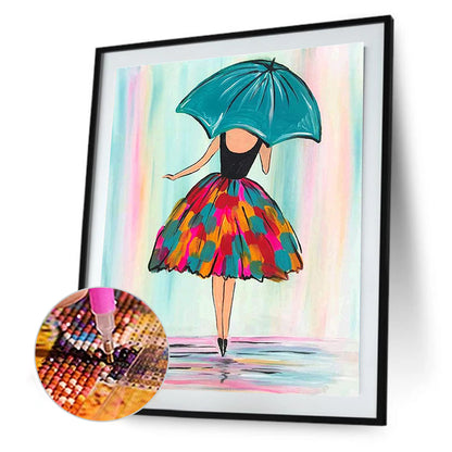 Girl In Skirt - Full Round Drill Diamond Painting 30*40CM