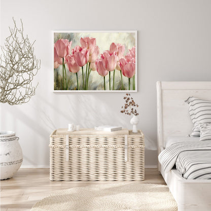 Pink Tulips - Full Round Drill Diamond Painting 60*50CM