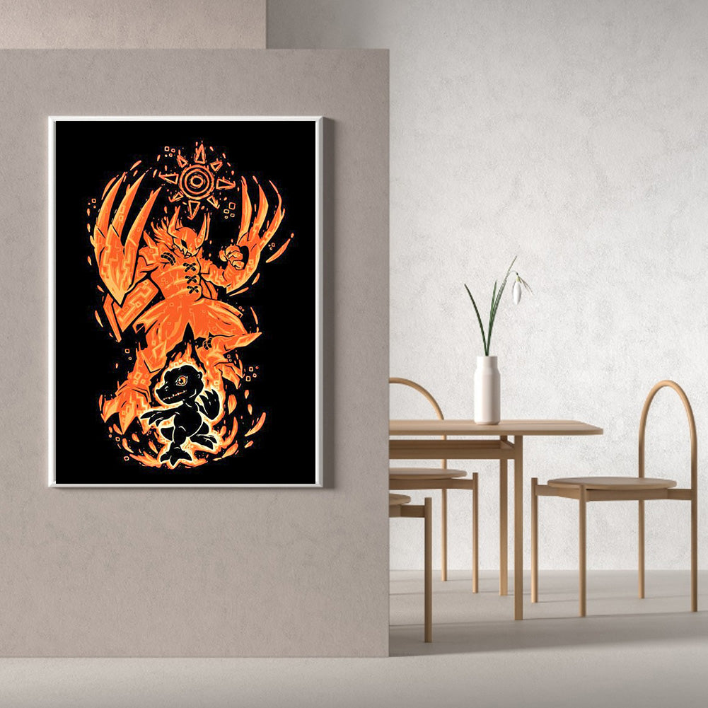 Tyrannosaurus Silhouette - Full Round Drill Diamond Painting 30*40CM