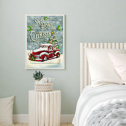 Christmas Red Car - Full Square Drill Diamond Painting 40*50CM