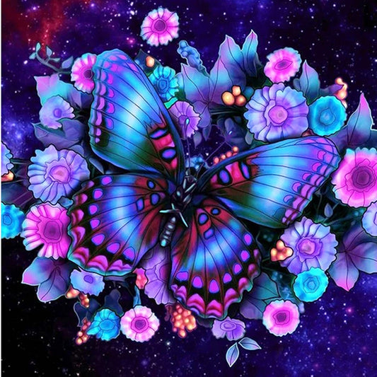 Butterfly Wreath - Full Round Drill Diamond Painting 50*50CM