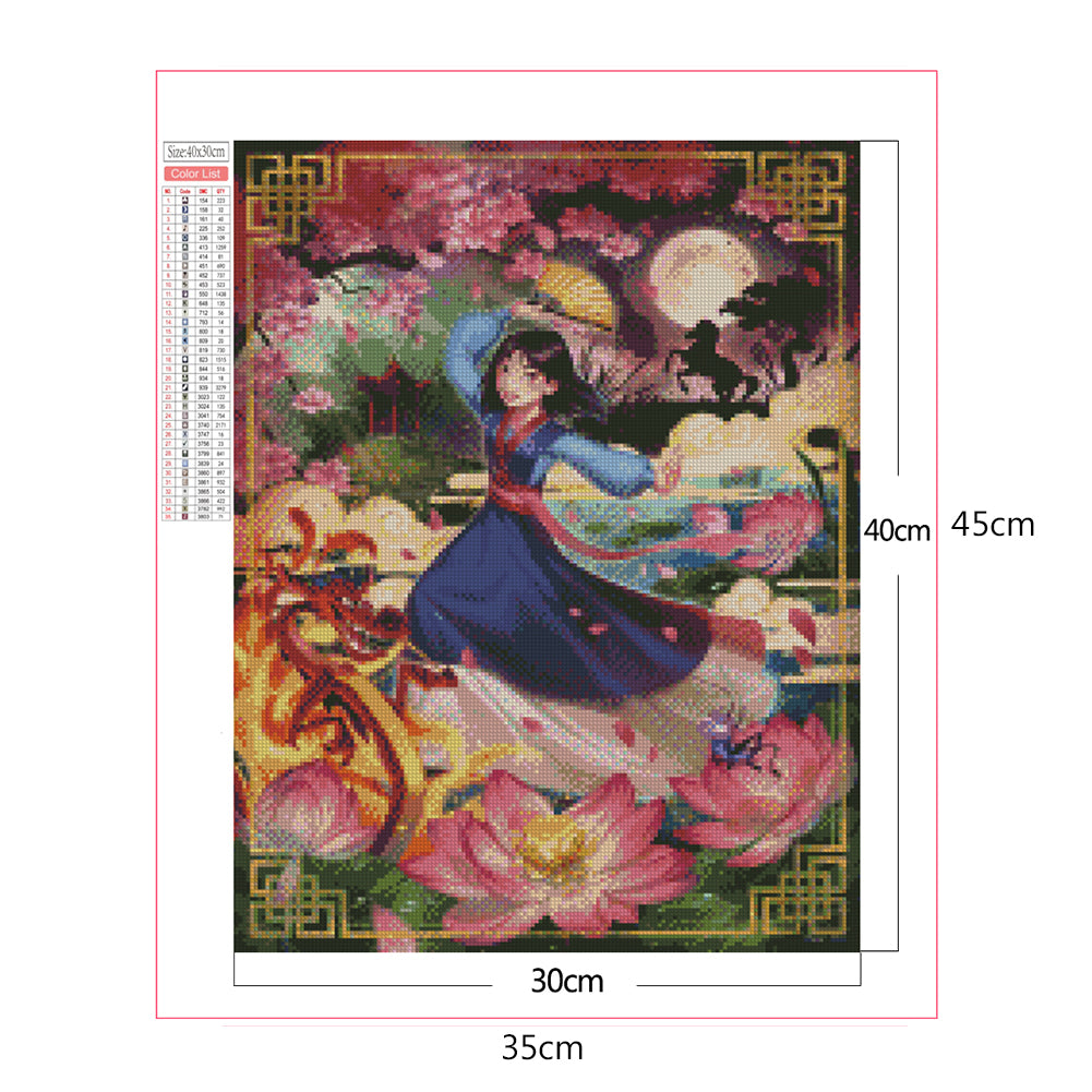 Hua Mulan - Full Square Drill Diamond Painting 30*40CM