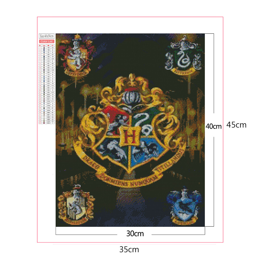 Harry Potter Academy Badge - Full Square Drill Diamond Painting 30*40CM