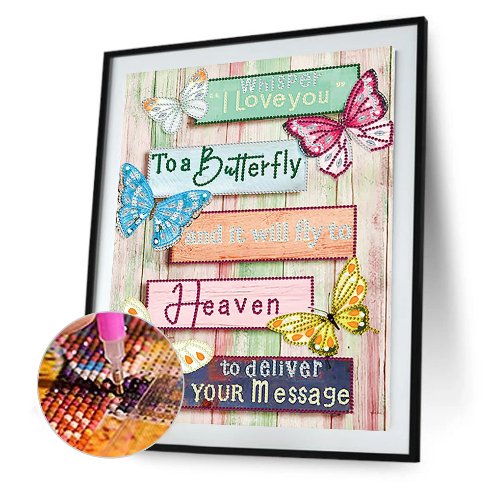 Sunflower Butterfly - Special Shaped Drill Diamond Painting 30*40CM