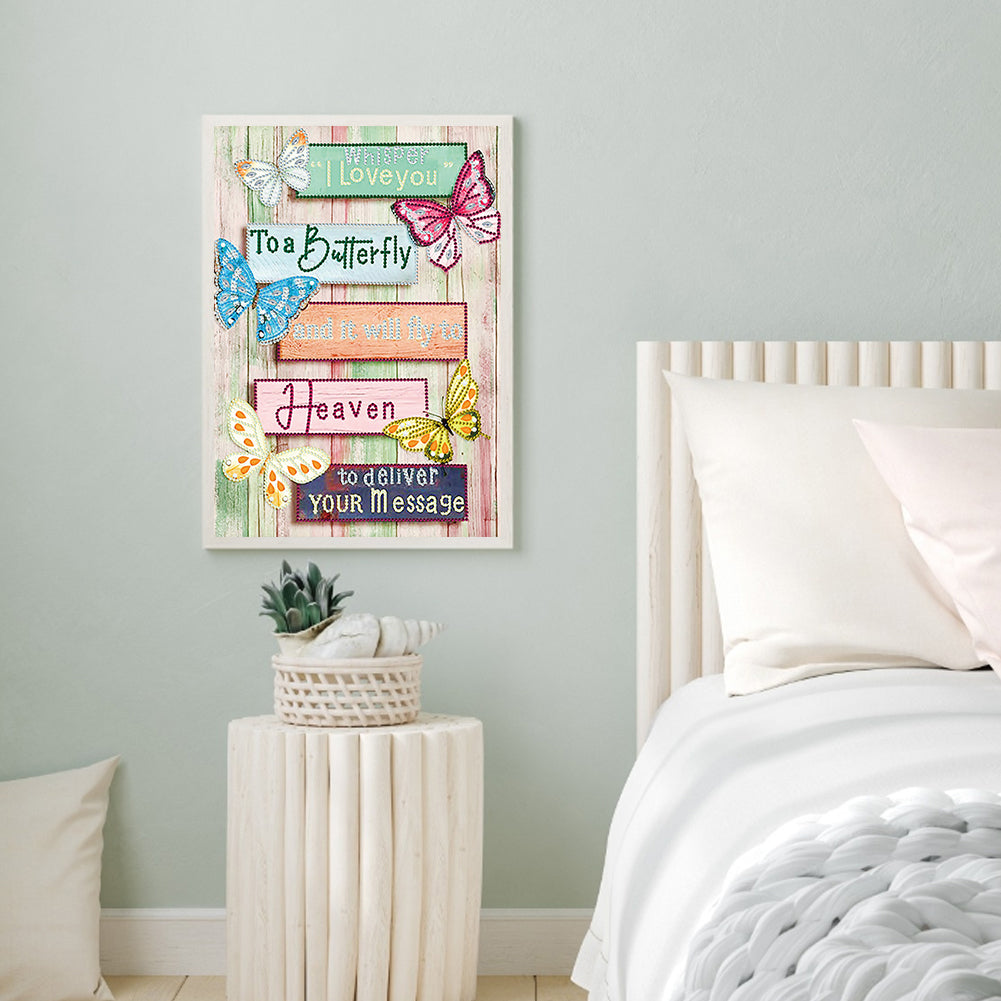 Sunflower Butterfly - Special Shaped Drill Diamond Painting 30*40CM