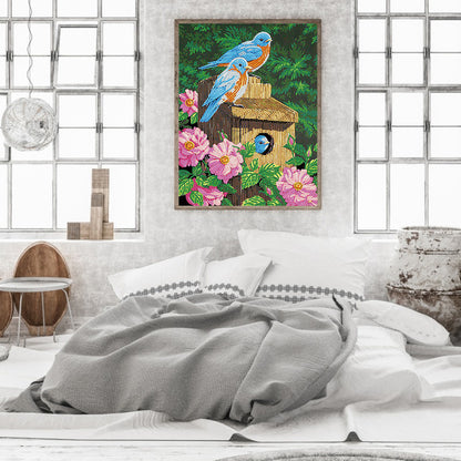 Flower Bird - Special Shaped Drill Diamond Painting 30*40CM