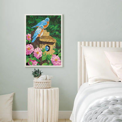 Flower Bird - Special Shaped Drill Diamond Painting 30*40CM