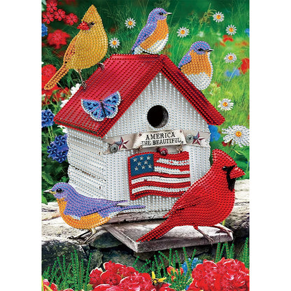 Flower Bird - Special Shaped Drill Diamond Painting 30*40CM