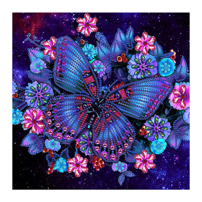 Flower Butterfly - Special Shaped Drill Diamond Painting 30*30CM