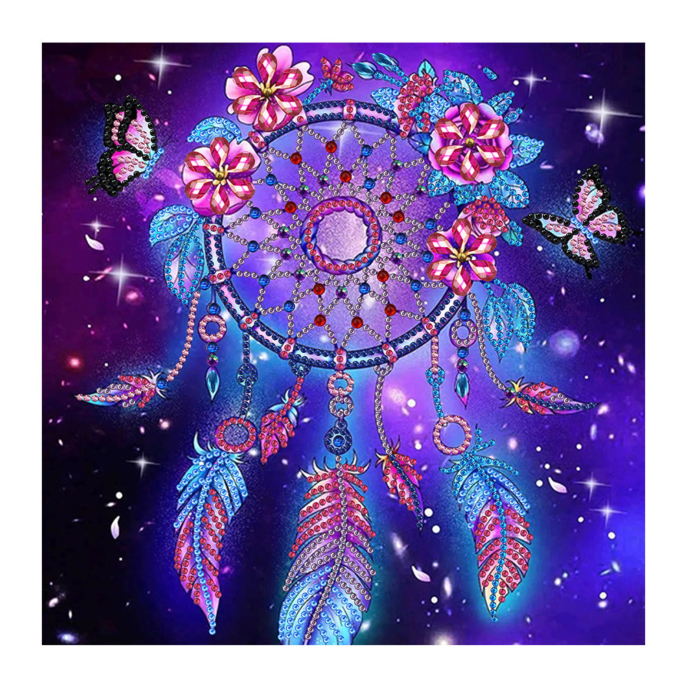 Flower Dream Catcher - Special Shaped Drill Diamond Painting 30*30CM