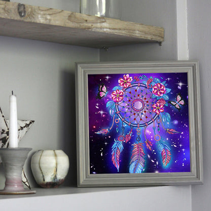 Flower Dream Catcher - Special Shaped Drill Diamond Painting 30*30CM