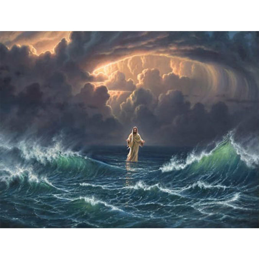 Jesus At Sea - Full Round Drill Diamond Painting 40*30CM