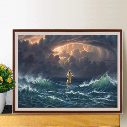 Jesus At Sea - Full Round Drill Diamond Painting 40*30CM