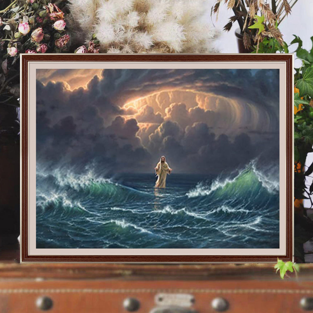 Jesus At Sea - Full Round Drill Diamond Painting 40*30CM