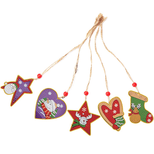 5pcs Diamond Painting Atmosphere Decoration Handmade for Children Christmas Gift