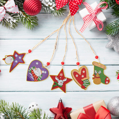 5pcs Diamond Painting Atmosphere Decoration Handmade for Children Christmas Gift