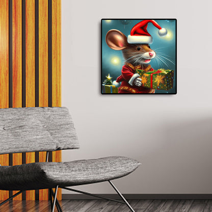 Christmas Mouse - Full Round Drill Diamond Painting 30*30CM