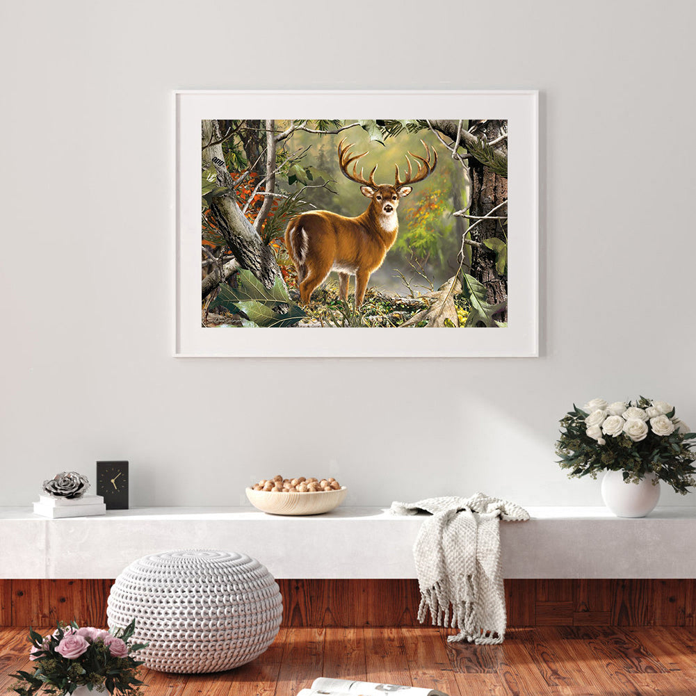 Deer In The Forest - Full Round Drill Diamond Painting 50*40CM