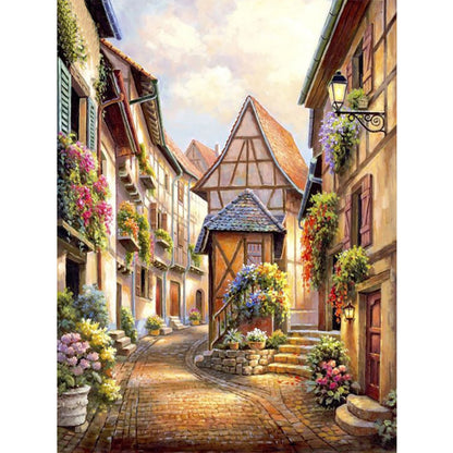 Sunshine Street View - Full Round Drill Diamond Painting 40*50CM