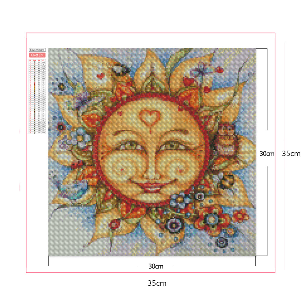 Mandala Sun - Full Square Drill Diamond Painting 30*30CM