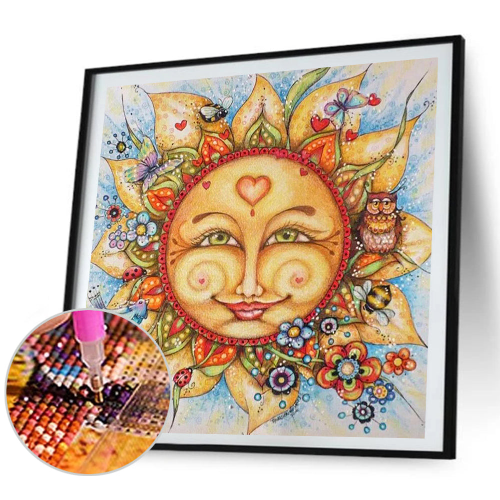 Mandala Sun - Full Square Drill Diamond Painting 30*30CM