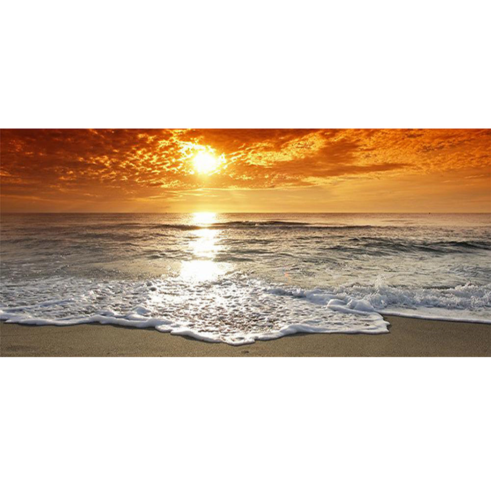 Beach Sunset - Full Square Drill Diamond Painting 80*30CM