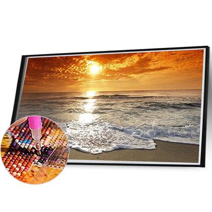 Beach Sunset - Full Square Drill Diamond Painting 80*30CM