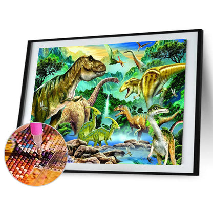 Dinosaur Paradise - Full Square Drill Diamond Painting 50*40CM