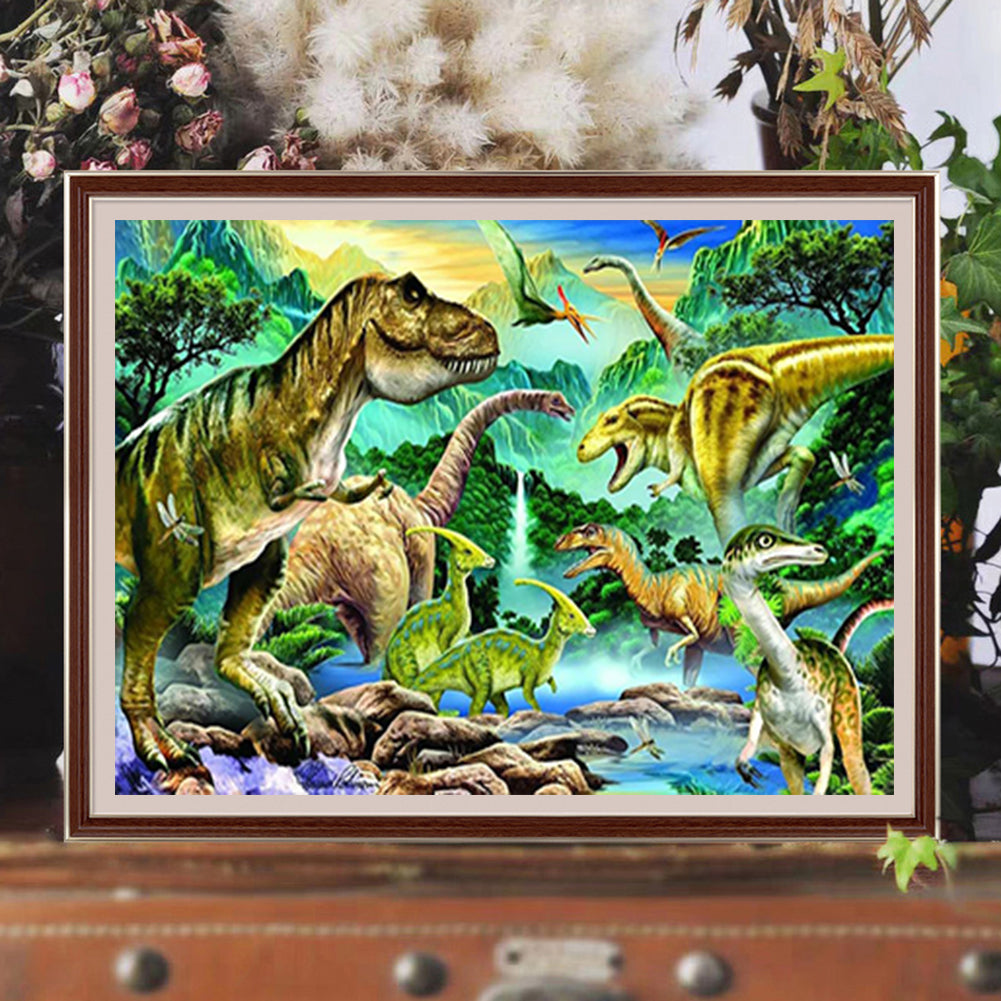 Dinosaur Paradise - Full Square Drill Diamond Painting 50*40CM