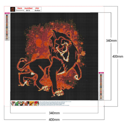 Lion King Silhouette - Full Square Drill Diamond Painting 40*40CM