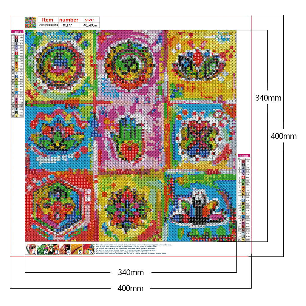 Meditation Puzzle - Full Square Drill Diamond Painting 40*40CM