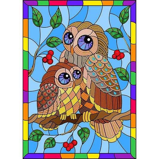 Rainbow Owl - Special Shaped Drill Diamond Painting 30*40CM