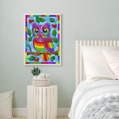 Rainbow Owl - Special Shaped Drill Diamond Painting 30*40CM